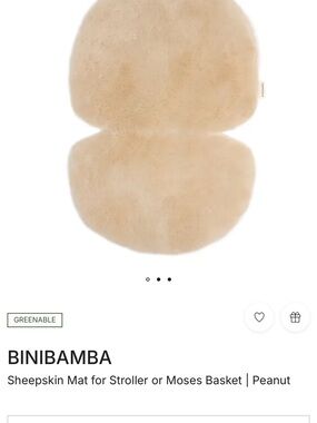 Binibamba Sheepskin Mat for Stroller or Moses Basket in color Peanut